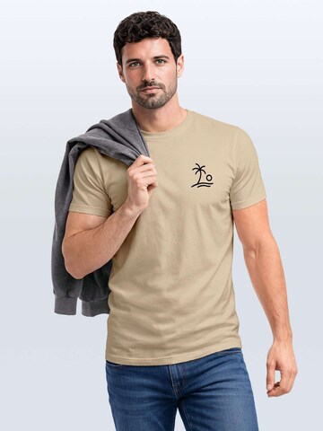Neverless Shirt 'Palm Logo' in Beige