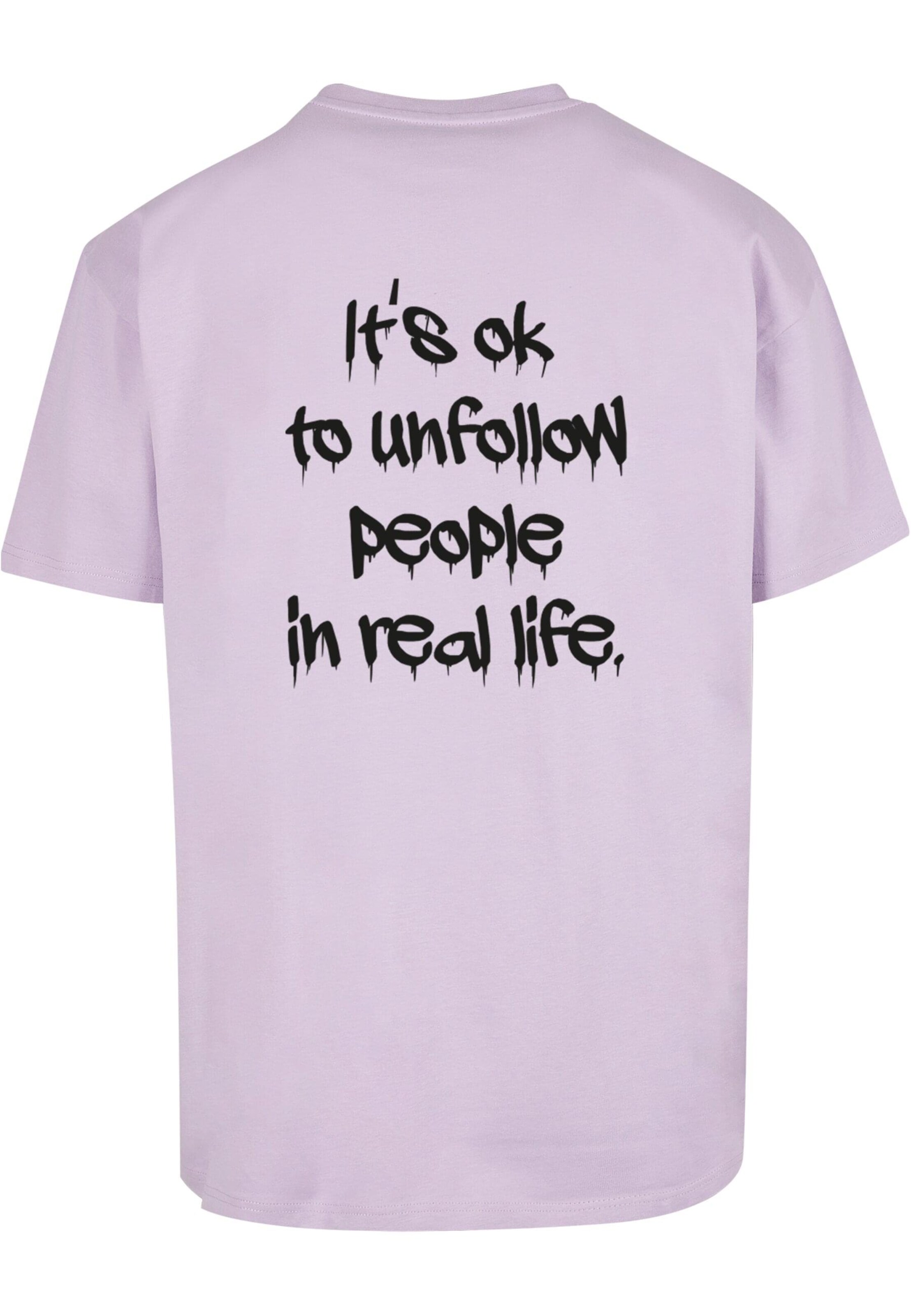 Merchcode Shirt 'Unfollow' in Lila