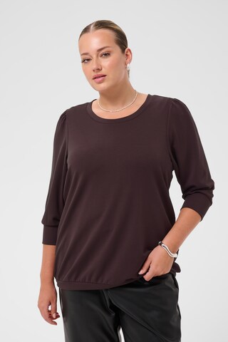 KAFFE CURVE - Sudadera 'KCAnnia' en marrón: frente