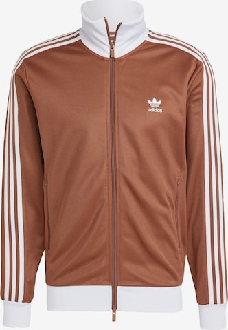 Veste de survêtement 'Adicolor Classics Beckenbauer' ADIDAS ORIGINALS en marron : devant