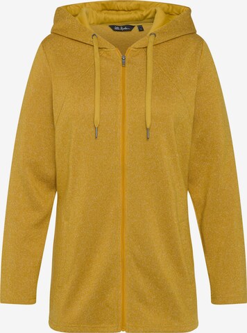 Ulla Popken Zip-Up Hoodie in Yellow: front