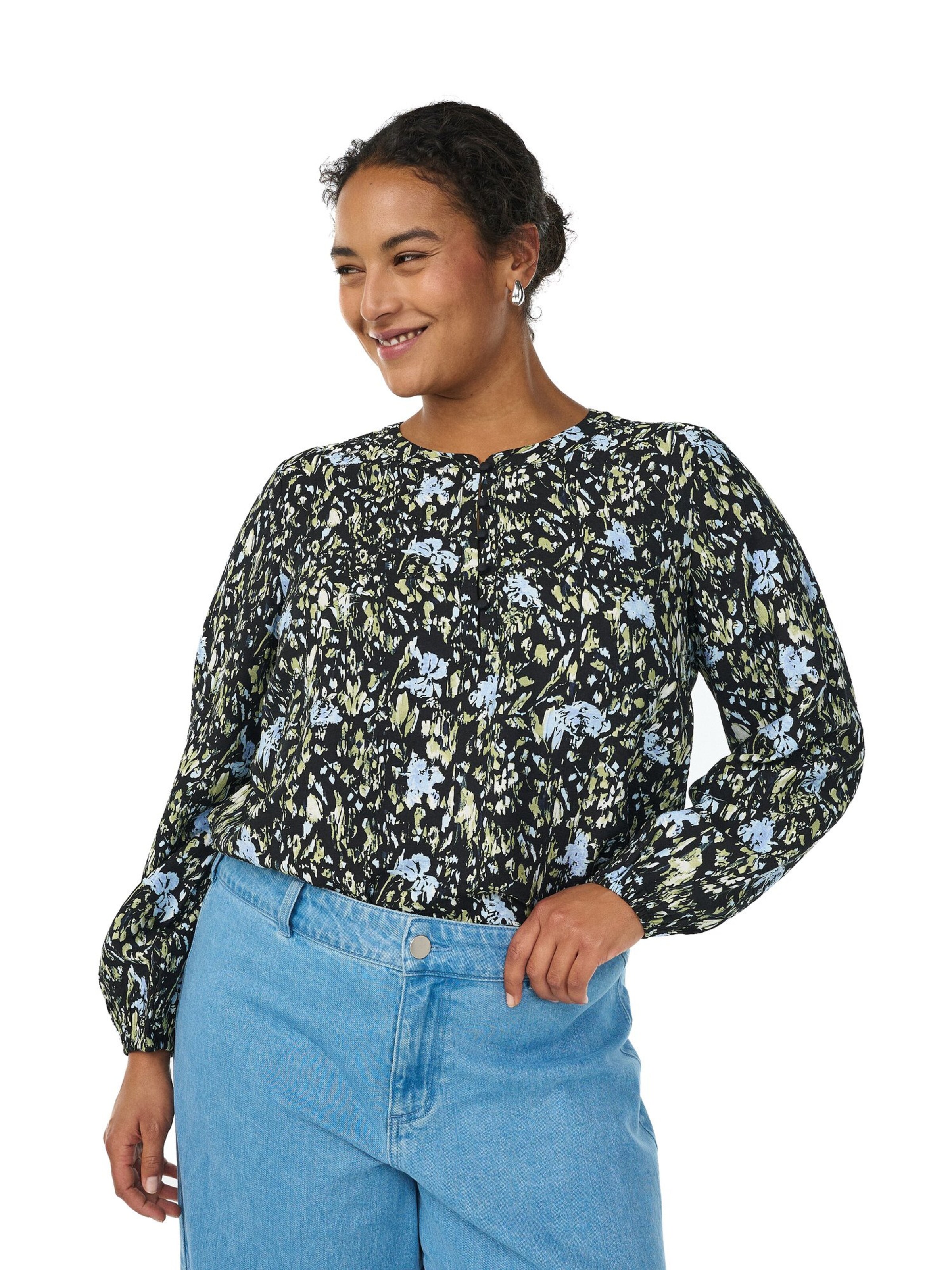 Zizzi Blusen 'Caava' in Schwarz: Vorderseite