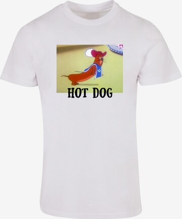 ABSOLUTE CULT Shirt 'Tom And Jerry - Hot Dog' in White: front