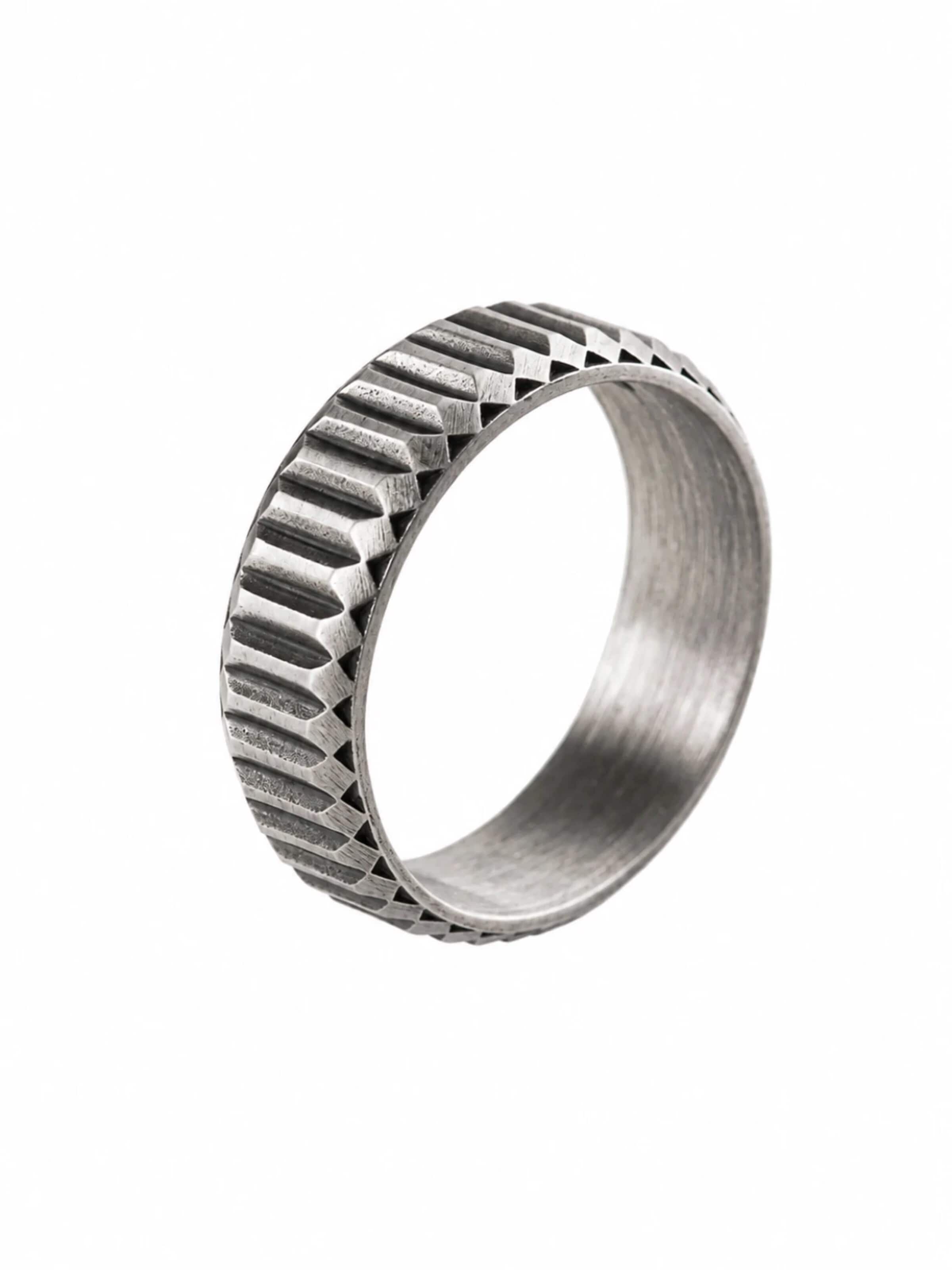REYTEL - Anillo 'Vertex' en plata: frente