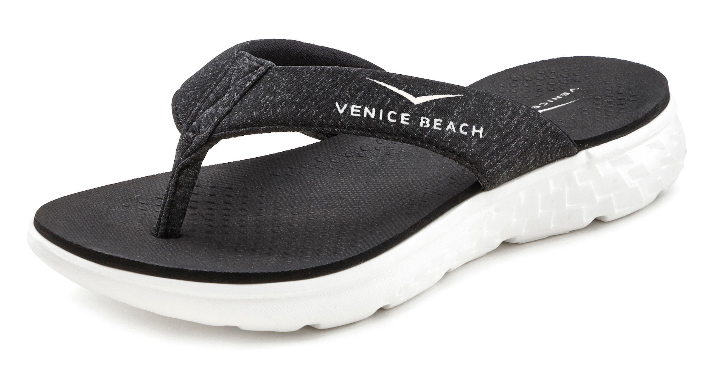 Flip-flops VENICE BEACH pe negru amestecat / alb murdar, Vizualizare produs