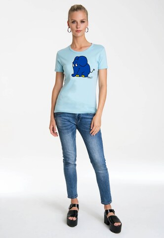 LOGOSHIRT Shirt 'Die Sendung mit der Maus - Elefant' in Blauw