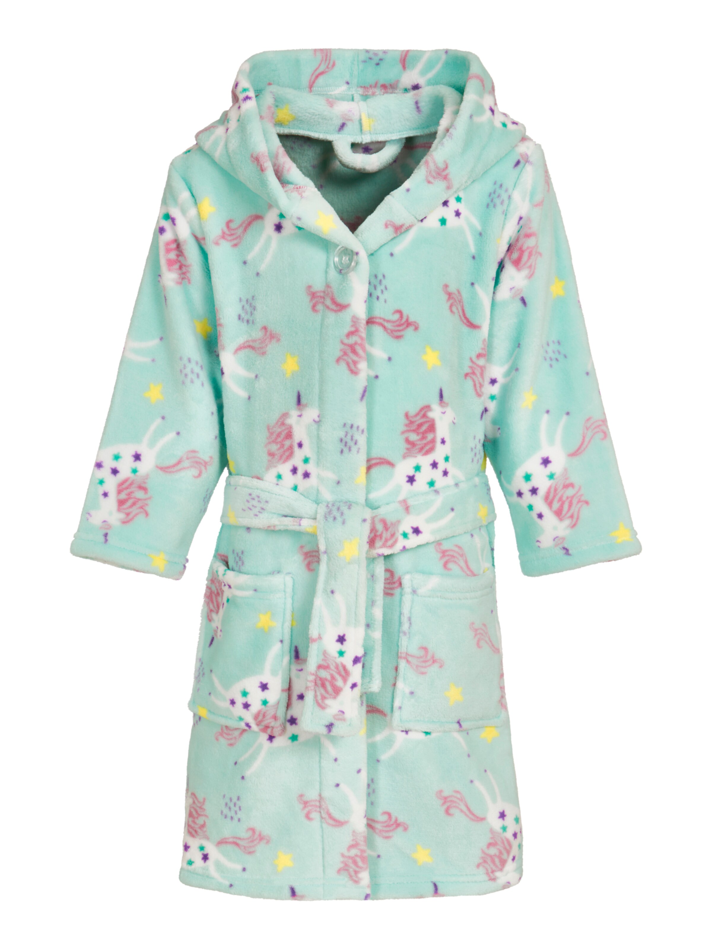 Peignoir 'Einhorn' PLAYSHOES en vert : devant