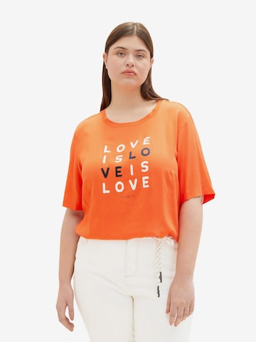 T-shirt Tom Tailor Women + en orange : devant