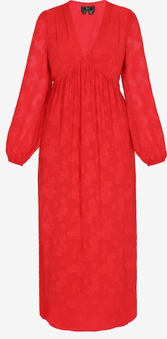 Rochie de la faina pe roșu: față