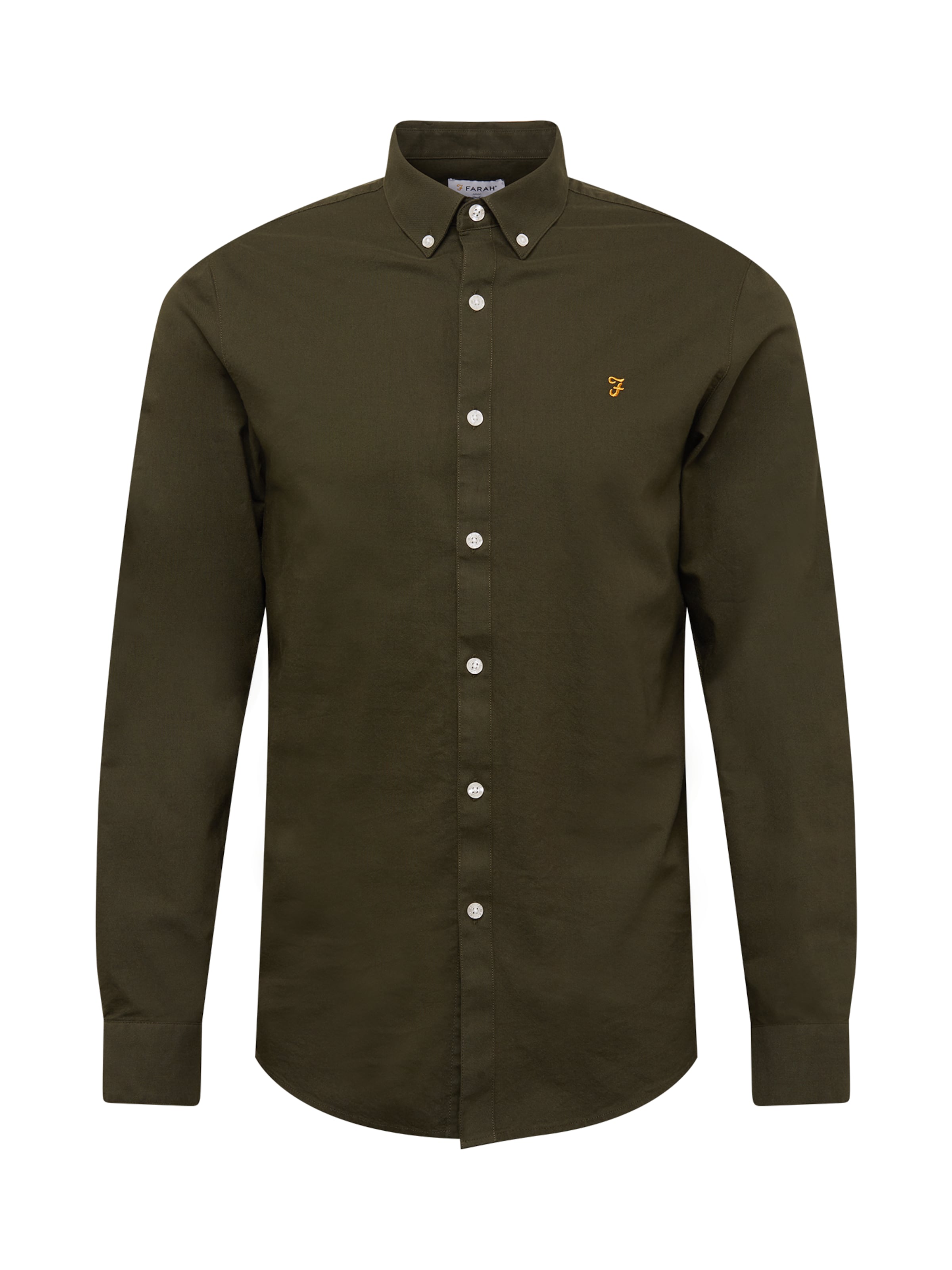 FARAH Slim fit Button Up Shirt 'BREWER' in Green: front