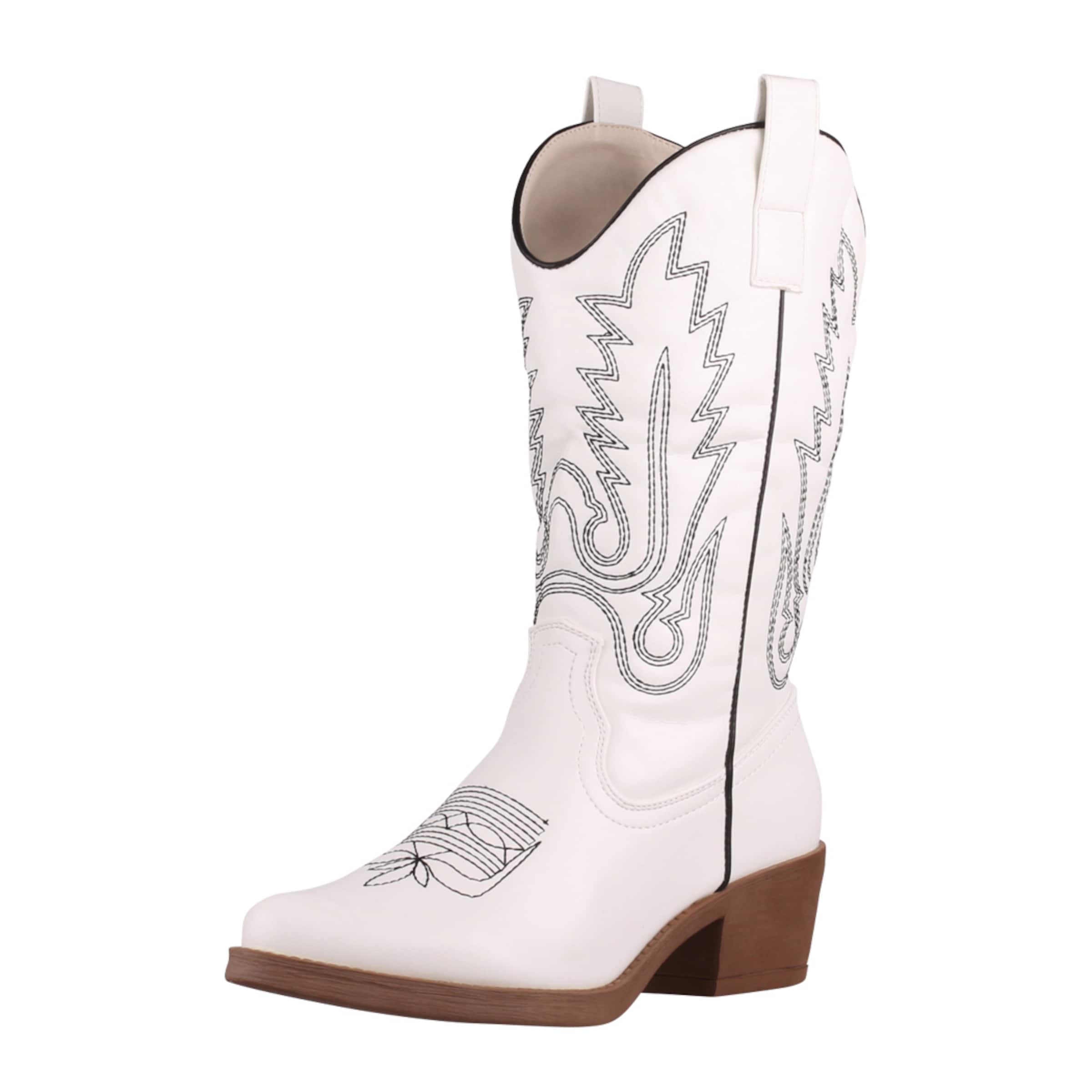 Elara Bottes de cowboy en 36 en noir / blanc, Vue avec produit