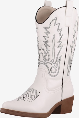 Stivale da cowboy di Elara in bianco: frontale