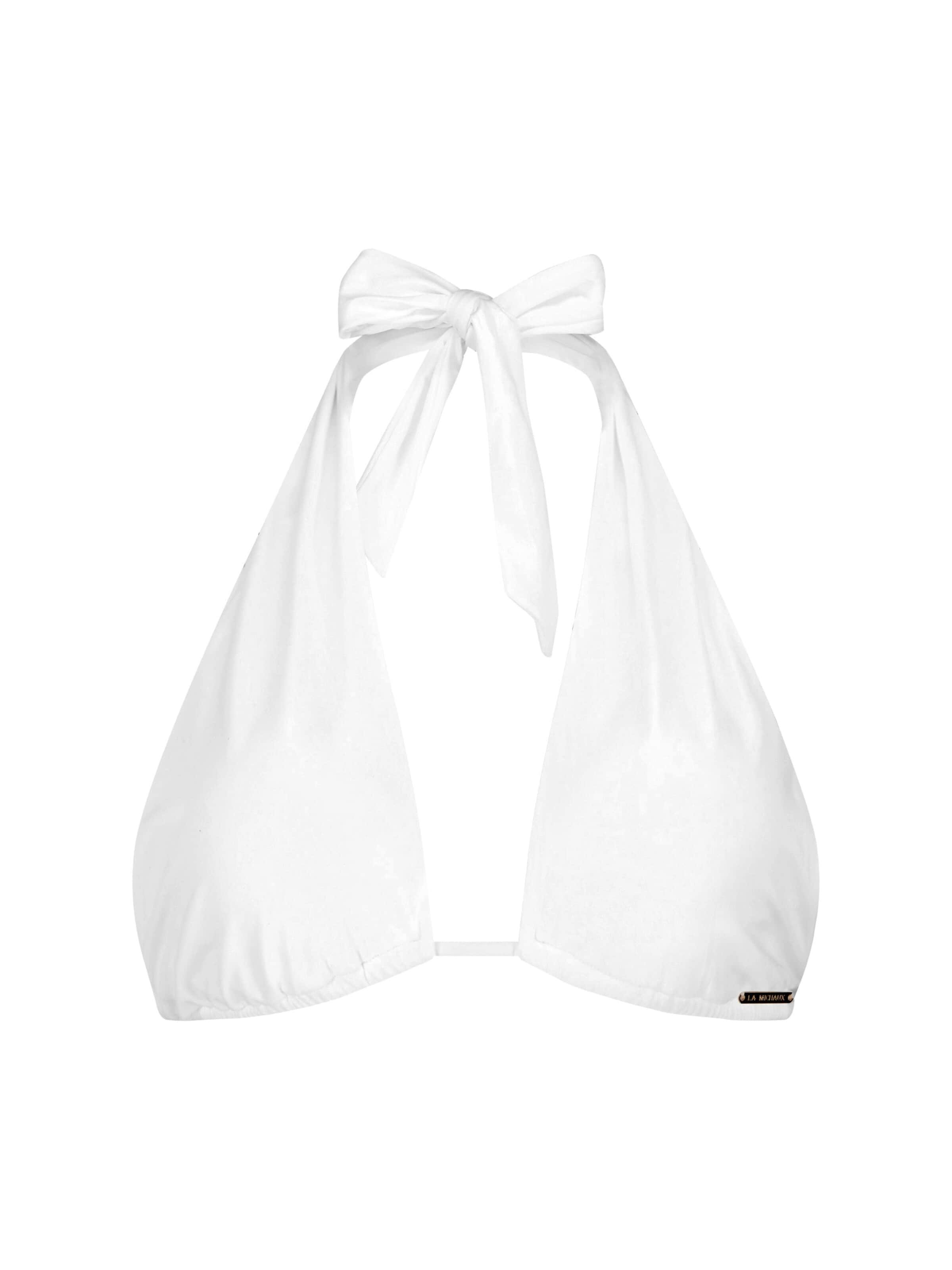 La Michaux - Halter Top de bikini 'JADE' en blanco: frente