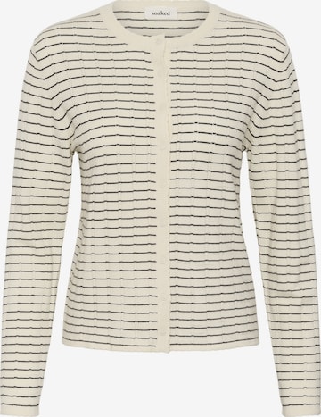 Cardigan 'SLSpina' SOAKED IN LUXURY en beige : devant