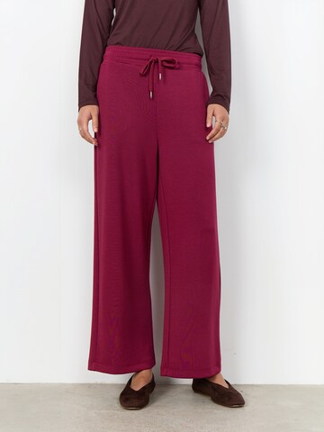 Soyaconcept Wide leg Broek ' SC-BANU ' in Rood: voorkant