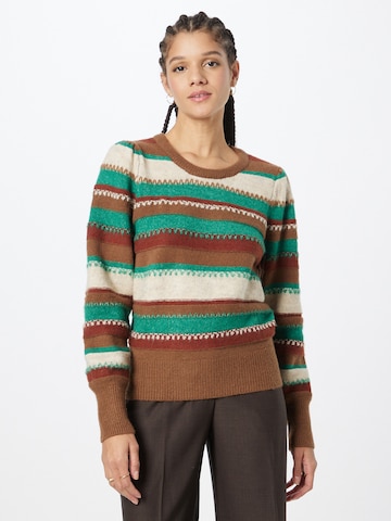 Cream Sweater 'Cila' in Green: front