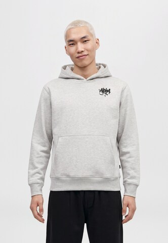 Felpa 'Signature' di ALPHA INDUSTRIES in grigio