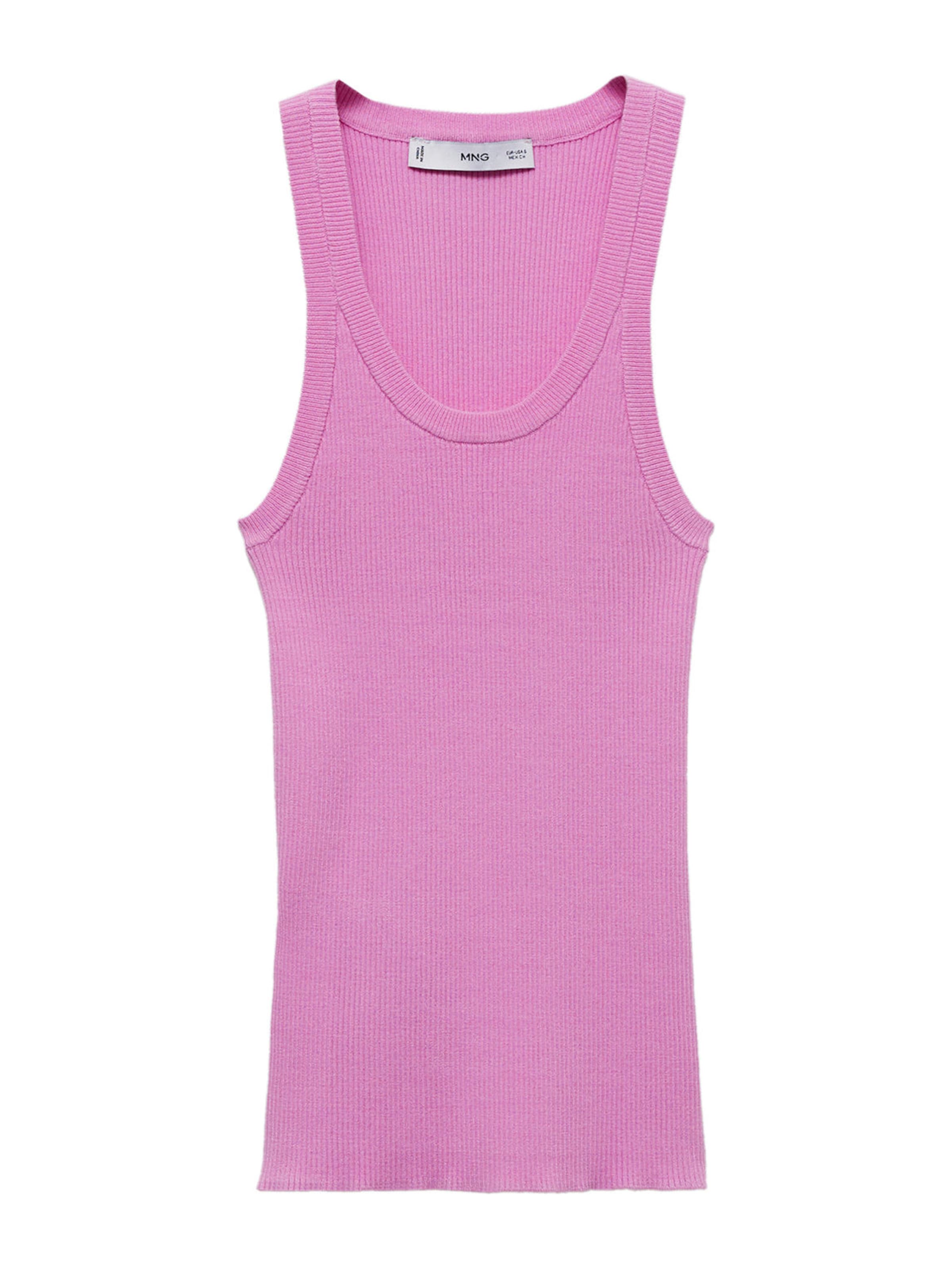 MANGO Gebreide top 'RIRI' in Roze: voorkant