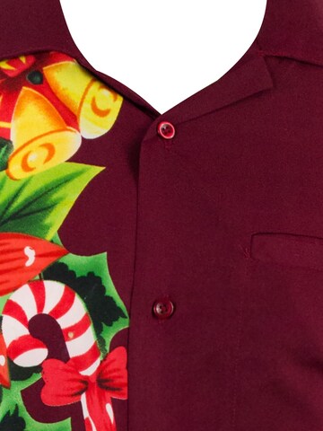 King Kameha Regular Fit Hemd 'Christmas Wedding'‌‌‌‌‌‌‌ in Rot