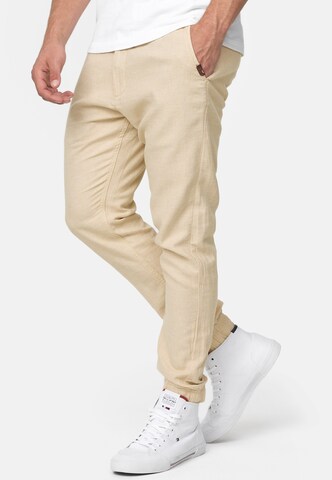 INDICODE JEANS Tapered Broek 'Blnda' in Beige