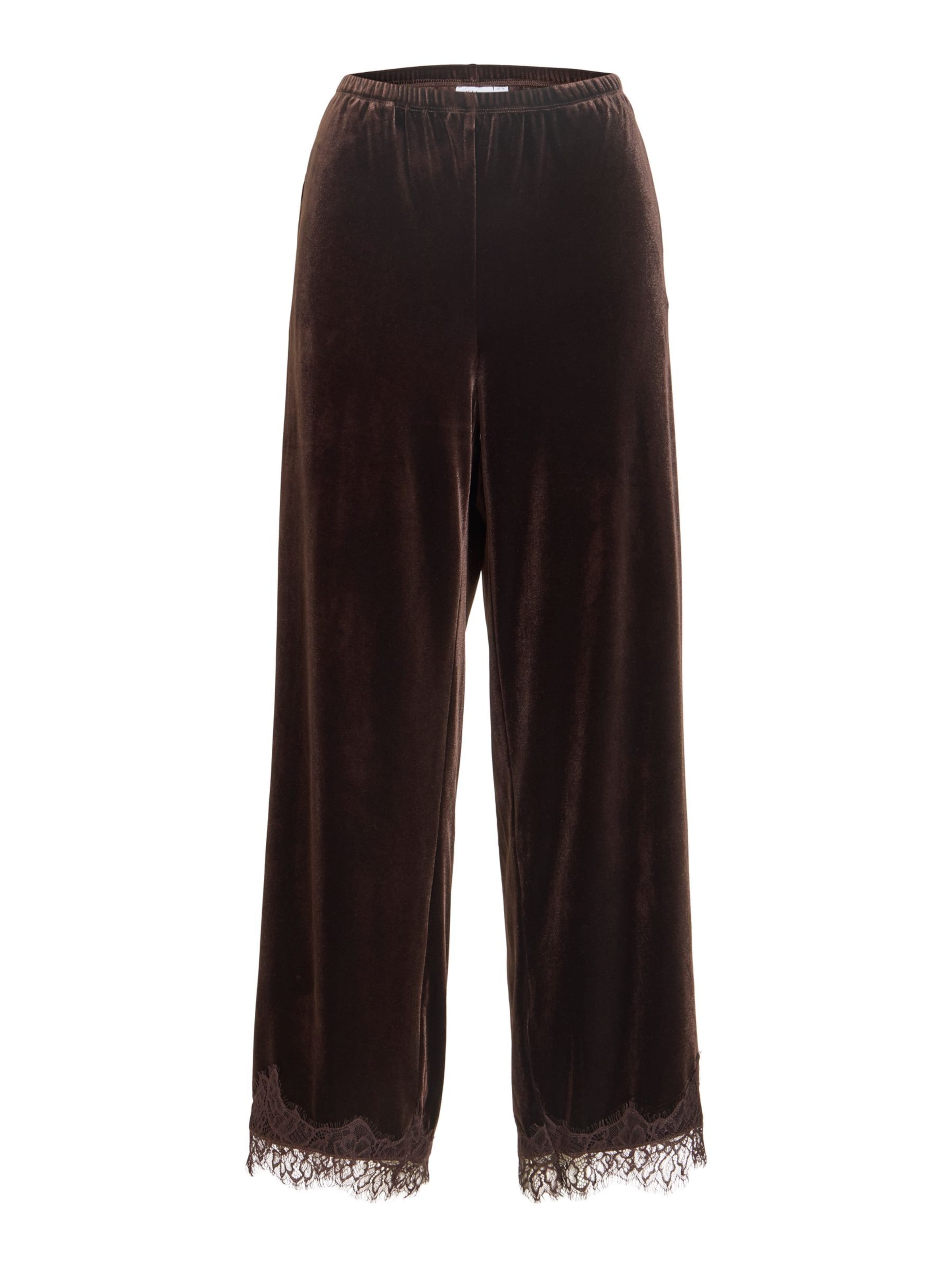 Wide Leg Pantalon 'LINDRA ' VILA en marron : devant