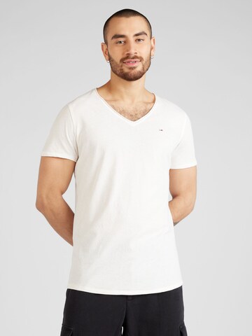 Coupe regular T-Shirt 'Jaspe' Tommy Jeans en blanc : devant