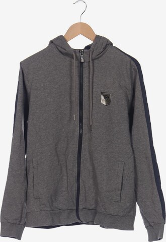 BIKKEMBERGS Sweatshirt & Zip-Up Hoodie in XL in Grey: front