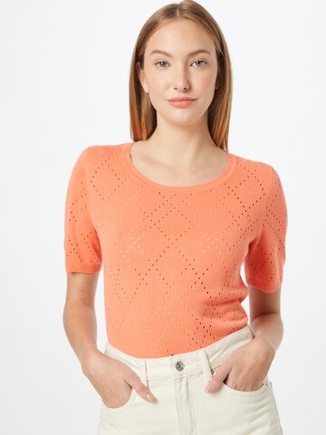 Esprit Collection Sweater 'Pointelle' in Orange: front
