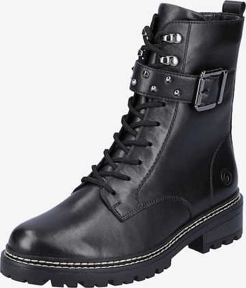 REMONTE Lace-Up Ankle Boots in Black: front