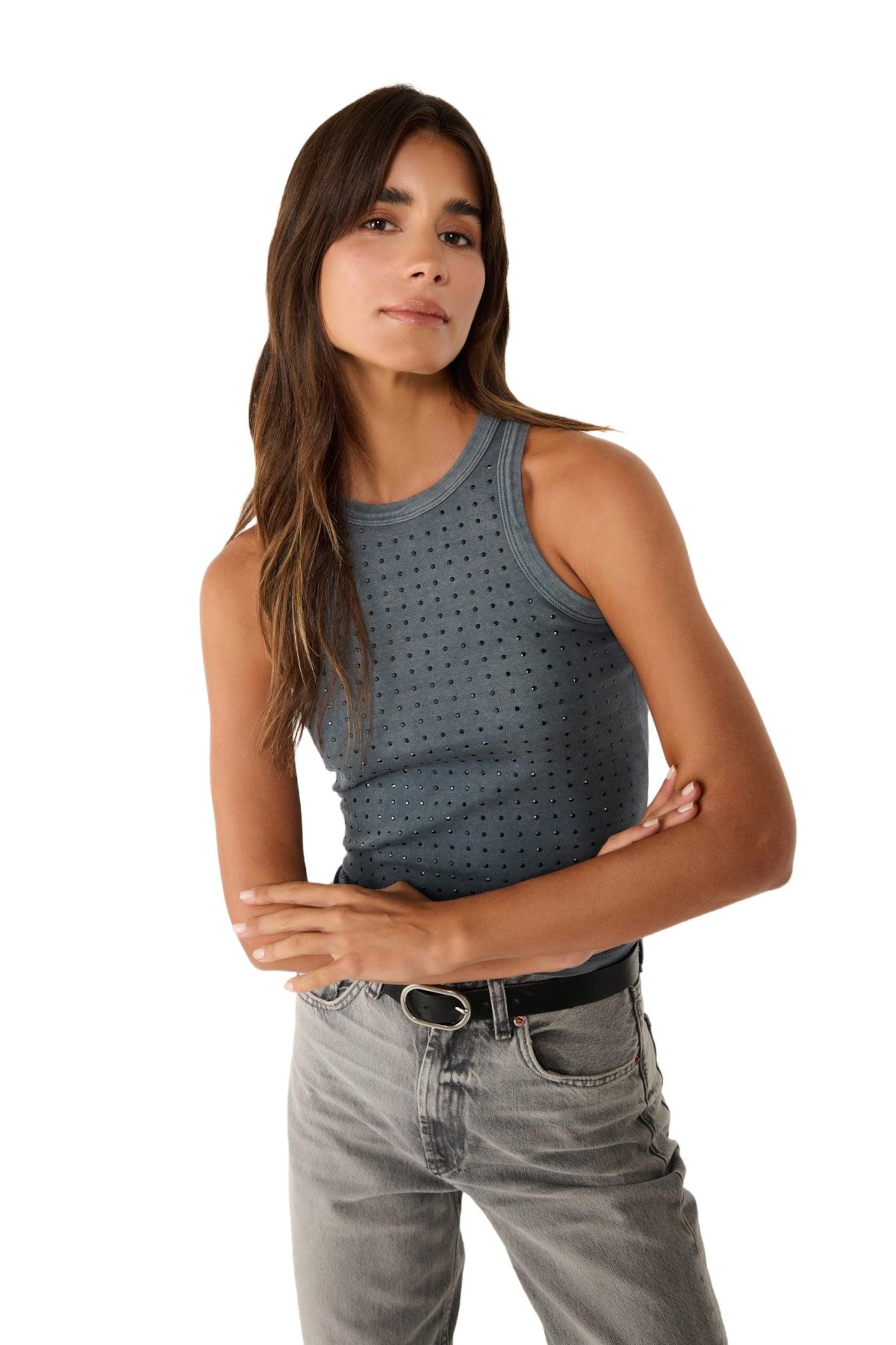 No Matter What Top in Grey