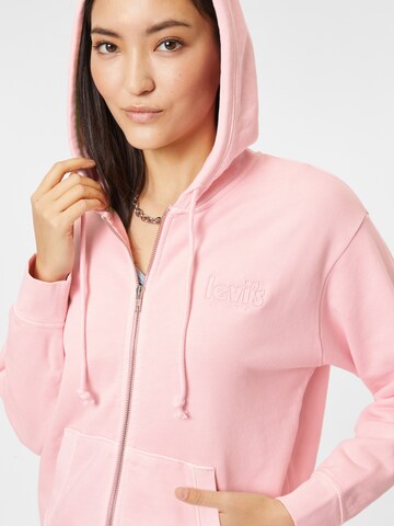LEVI'S ® Bluza rozpinana 'Graphic Standard Fit Zipper Hoodie' w kolorze różowy