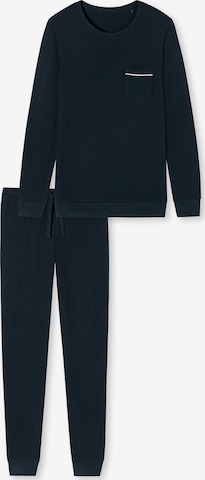 SCHIESSER Long Pajamas in Blue: front