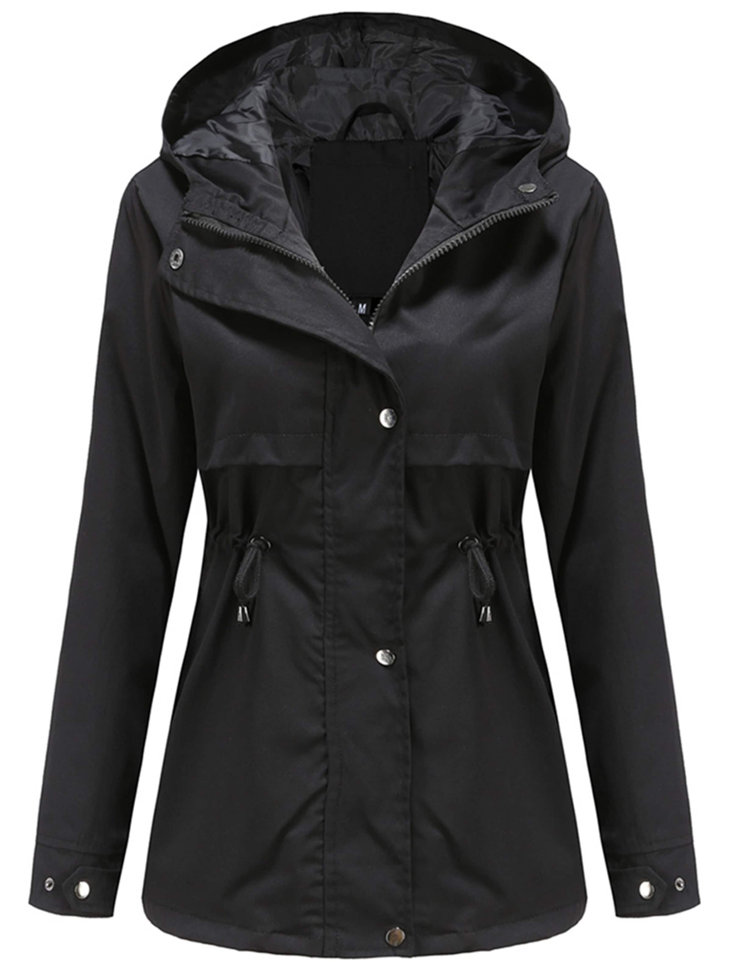 Youthup Between-Seasons Coat in Black: front