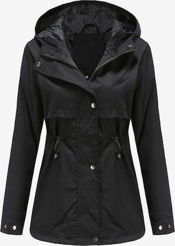 Youthup Between-Seasons Coat in Black: front