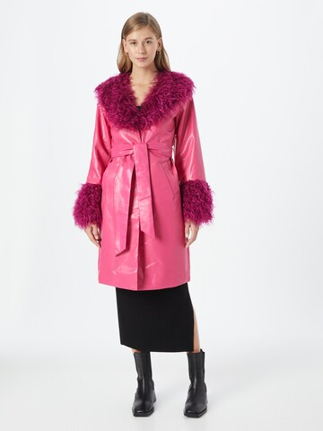 Daisy Street Between-Seasons Coat in Pink: front