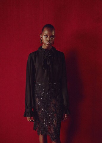 MANGO Bluse 'Bologna' in Schwarz: Vorderseite