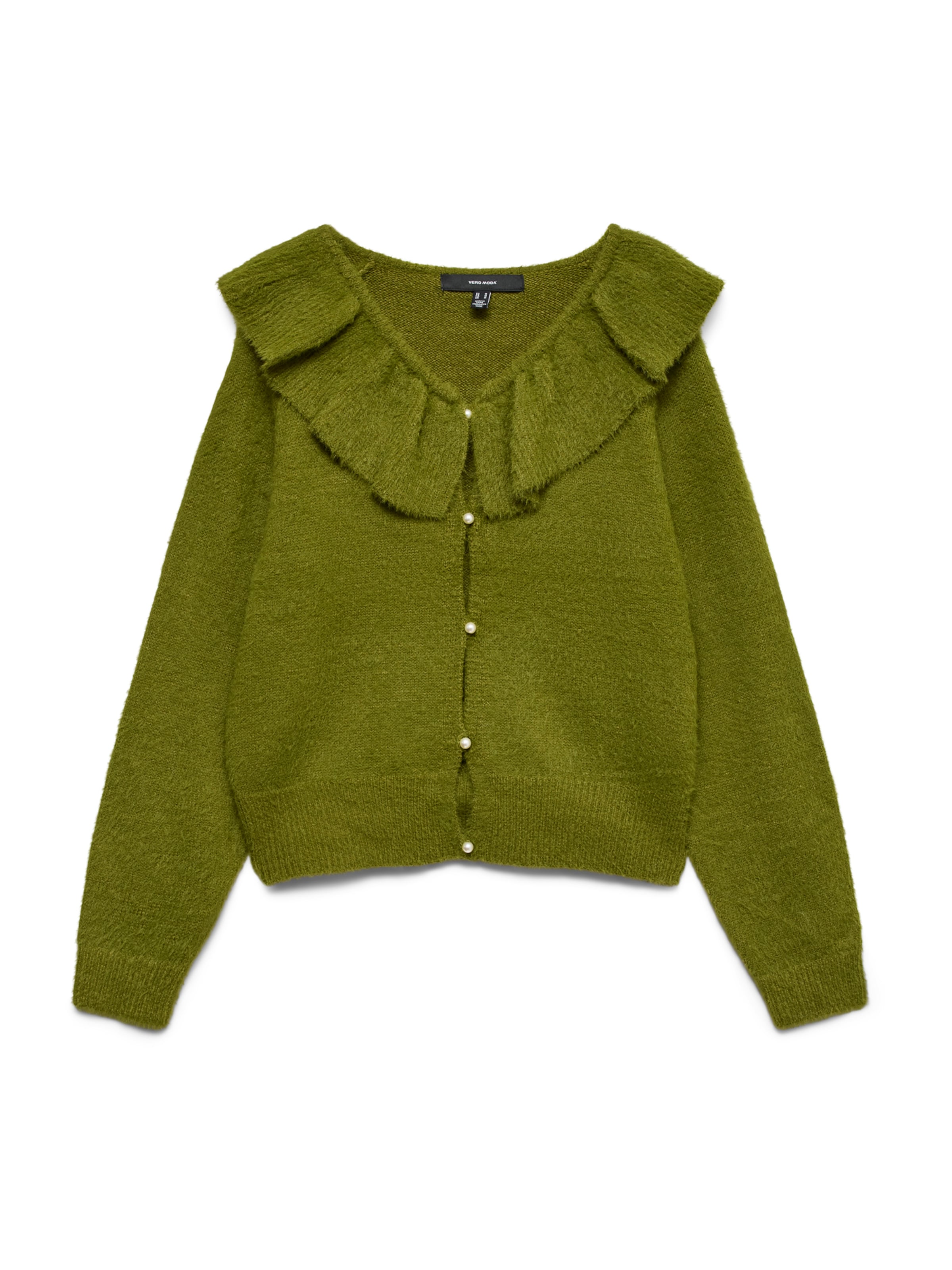VERO MODA Gebreid vest 'VMPUFF' in Groen: voorkant