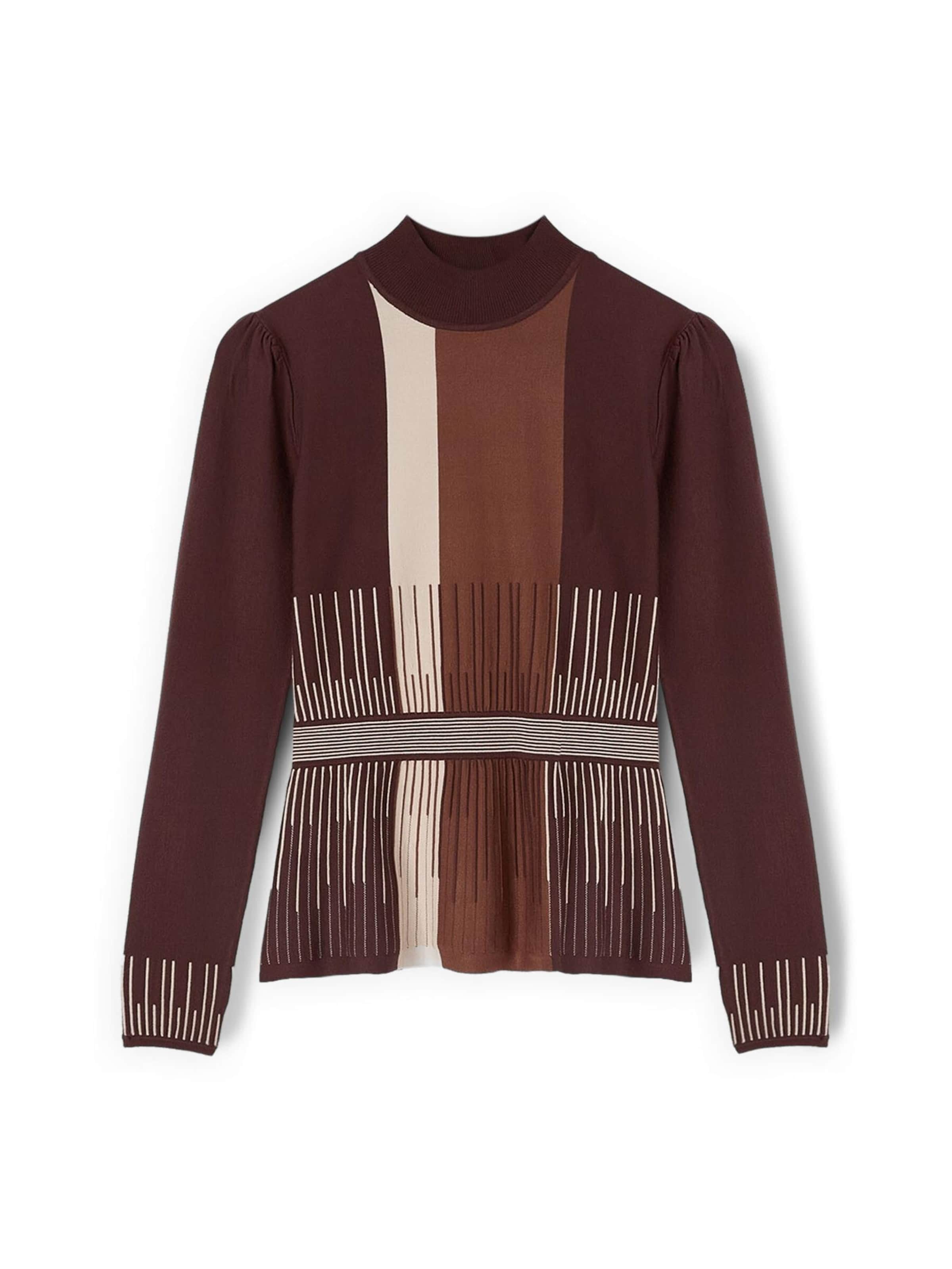 MOTIVI Trui in Bruin: voorkant