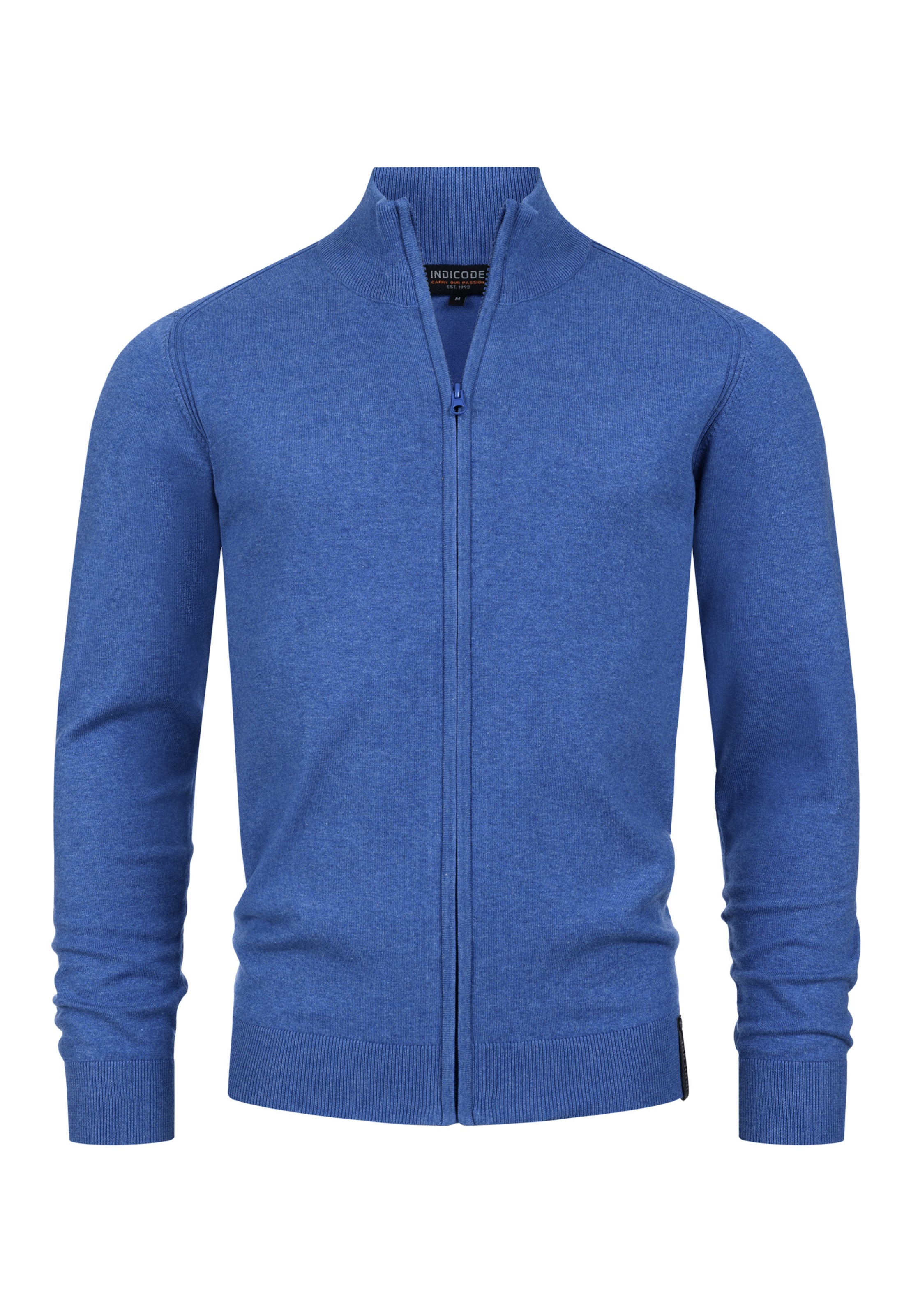 INDICODE JEANS Knit cardigan in Blue: front