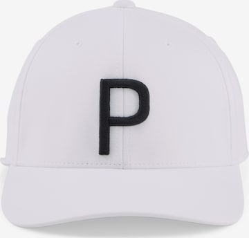 PUMA Cap 'P' in White: front