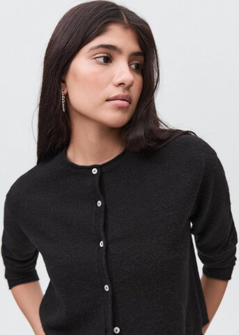 MANGO TEEN Knit Cardigan 'Curly' in Black