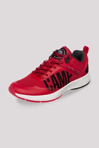 CAMP DAVID Power Sneaker mit Knit-Design und Logo-Stickerei in Rot: Vorderseite
