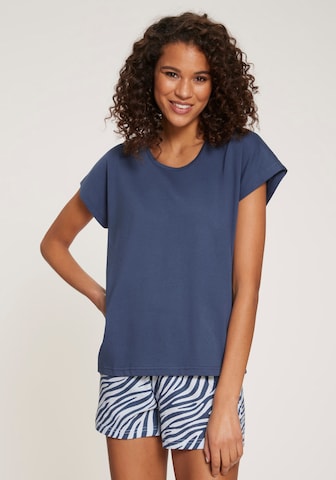 VIVANCE by LASCANA - Pijama de pantalón corto en azul: frente