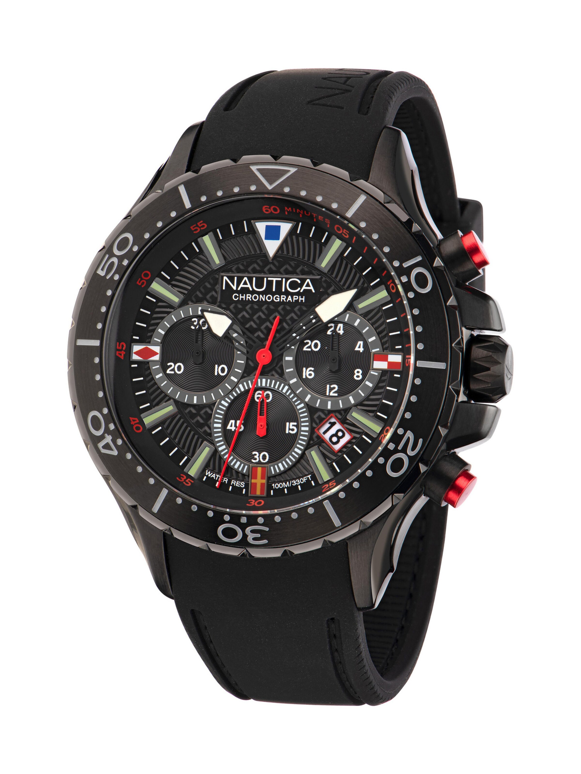 NAUTICA Analogt ur 'Nautica' i sort: forside