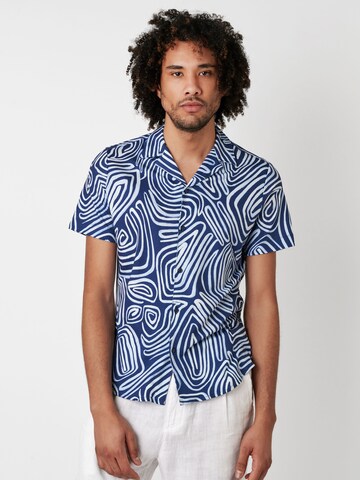 DESOTO Slim fit Overhemd in Blauw: voorkant