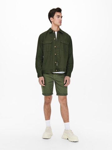 Only & Sons Regular Shorts 'Ply' in Grün