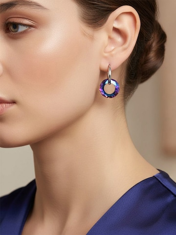 Sergio Engel Ohrringe 'Cosmic Ohrring 05 Edle Hoops mit Kristallcharm'‌‌‌‌‌‌‌ in Pink
