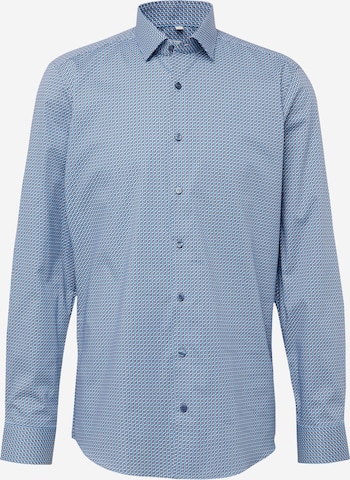 OLYMP - Slim Fit Camisa 'Level 5' em azul: frente