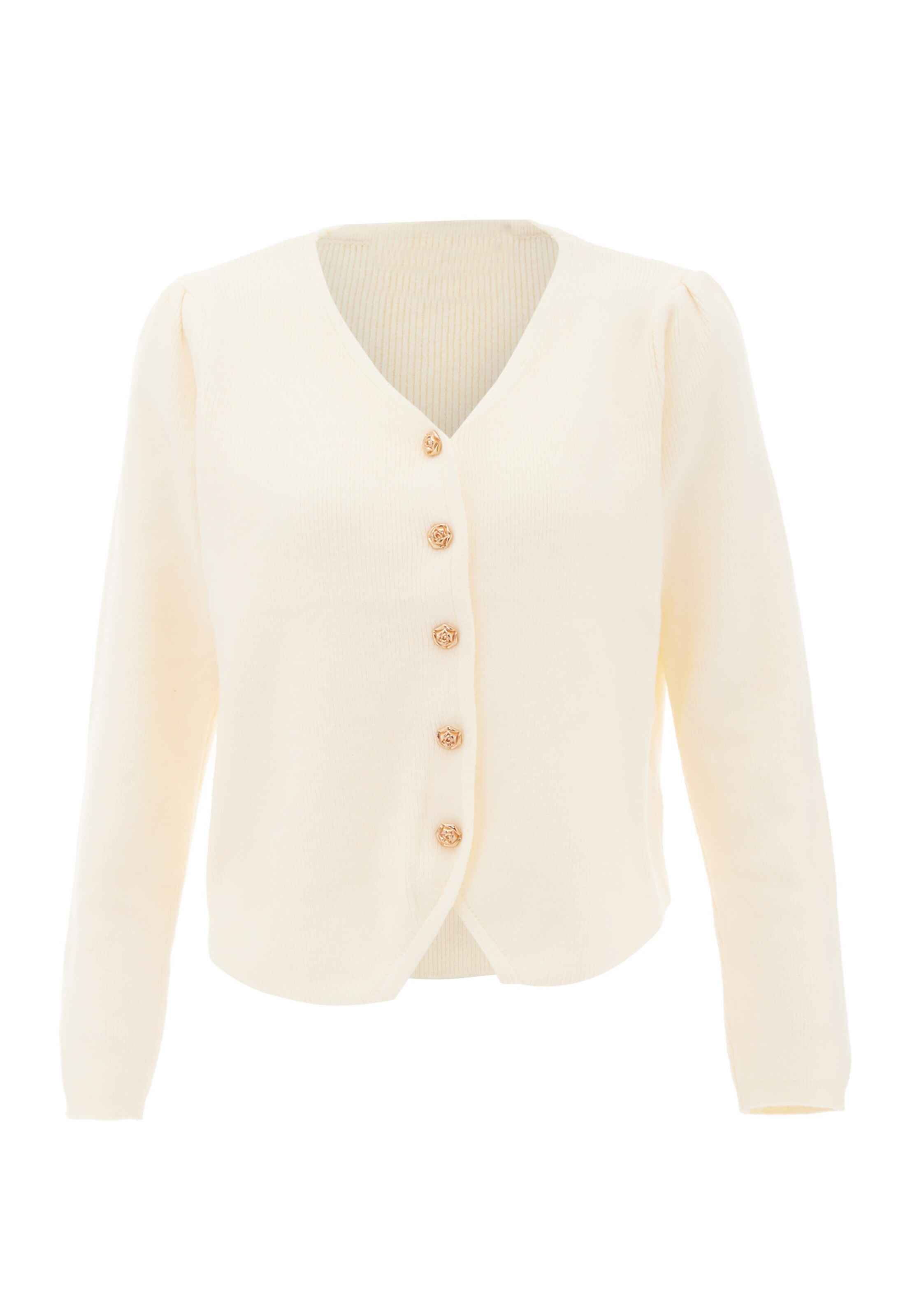 NAEMI Knit cardigan in White: front