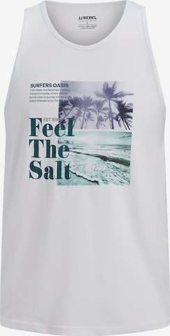 JJ Rebel - Camisa 'JREBMILES' em branco: frente